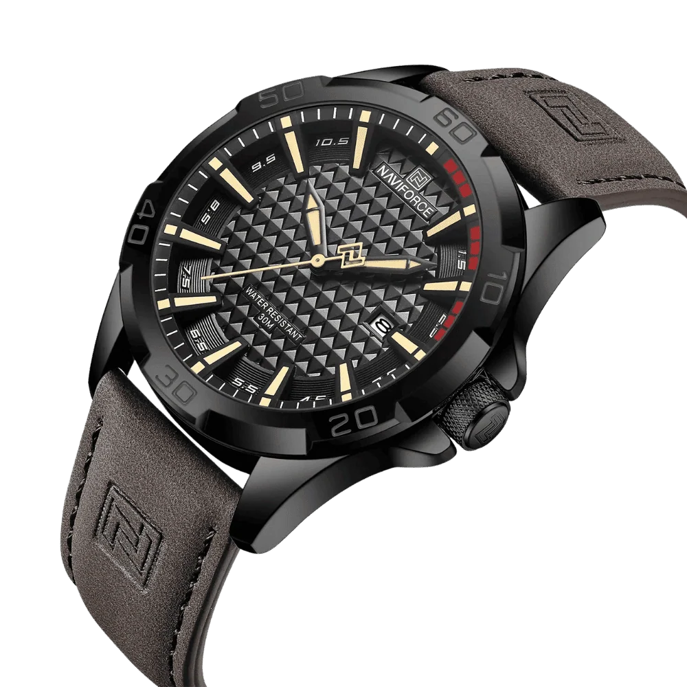 Relógio Masculino Casual Quartz Pulseira Couro Marrom 40mm - Image 5