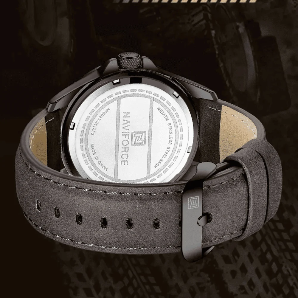 Relógio Masculino Casual Quartz Pulseira Couro Marrom 40mm - Image 6