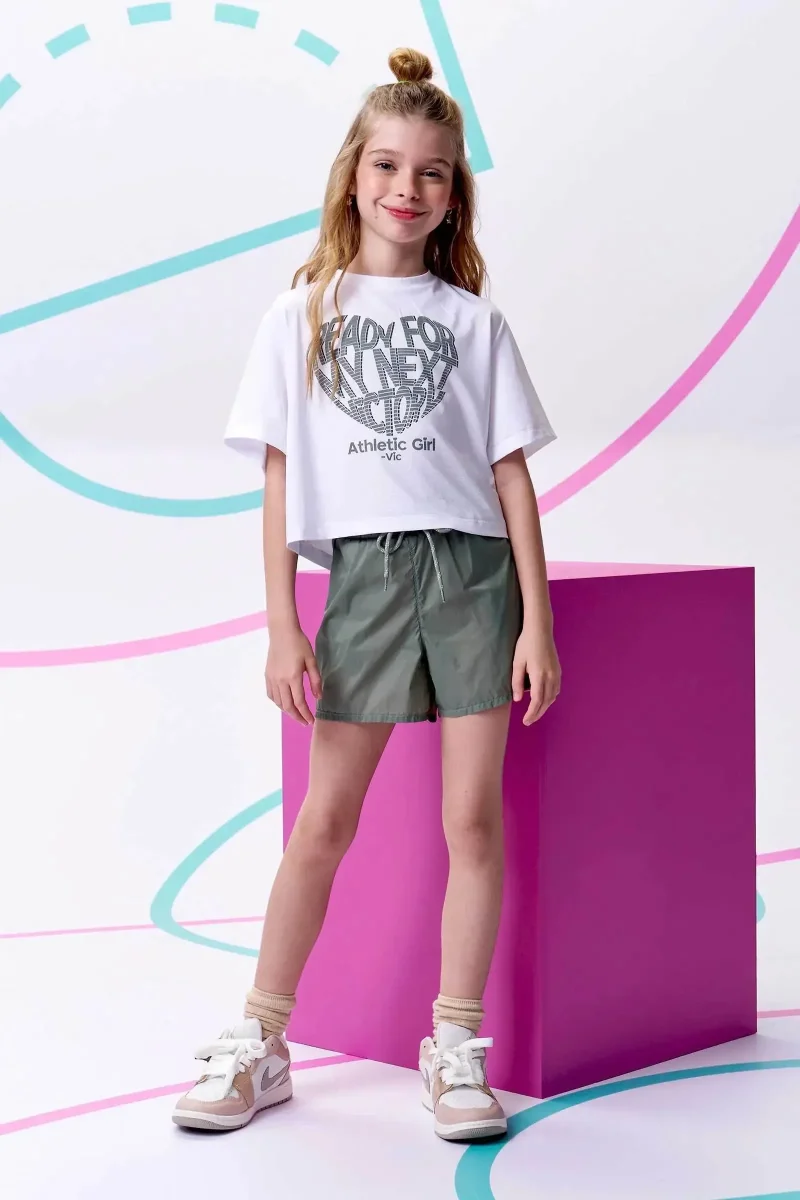 Conjunto de Blusa em Malha Yuki e Shorts em Air Tech 96529 Vic&Vicky Teen Menina - Image 3
