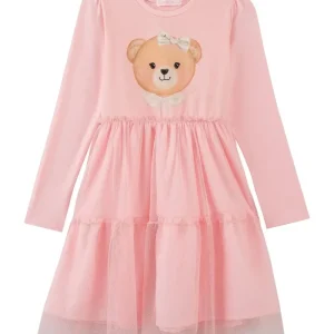 Vestido em Cotton e Tule com Elastano 92154 Kukiê Infantil Menina