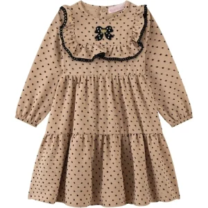 Vestido em Crepe Textura Poá 92129 Kukiê Bebê Menina